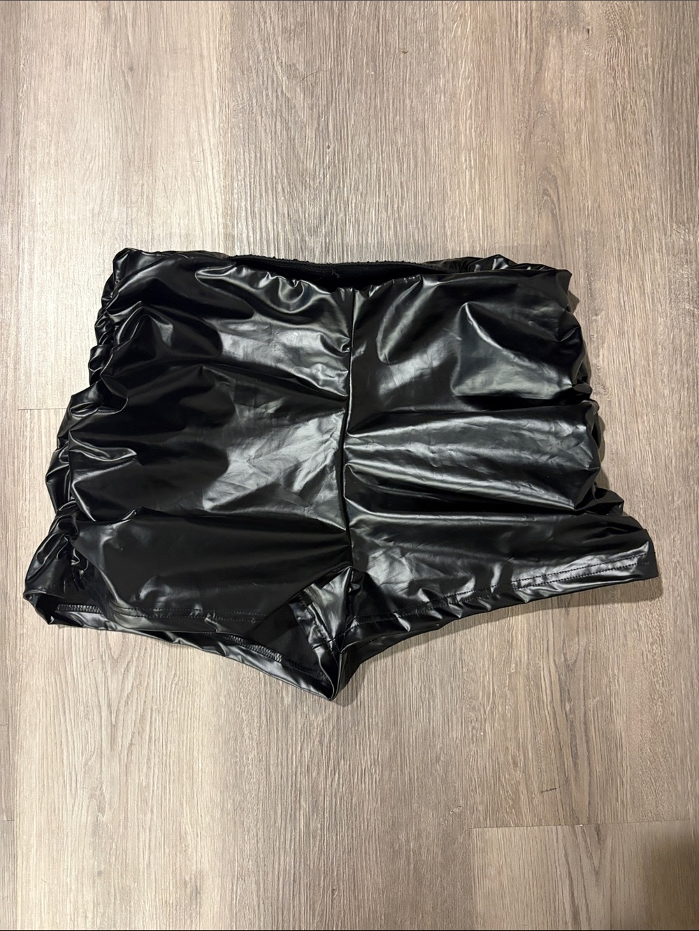 Black Faux Leather Shorts